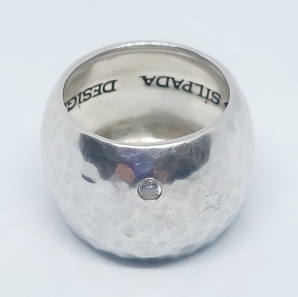 Silpada Hammered Sterling Silver Ring Size 8